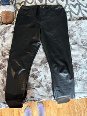 Simons Black Faux-Leather Jeggings